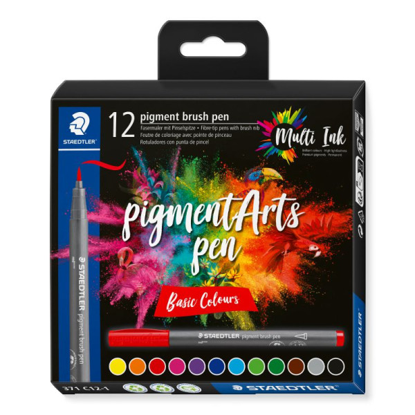 ΜΑΡΚΑΔΟΡΟΙ PIGMENT BRUSH PEN BASIC COLOURS 12 ΧΡΩΜΑΤΑ